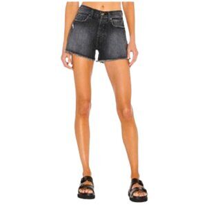 NWT 7 For All Mankind Monroe Jean Denim Shorts Womens 26 Black High Rise NEW